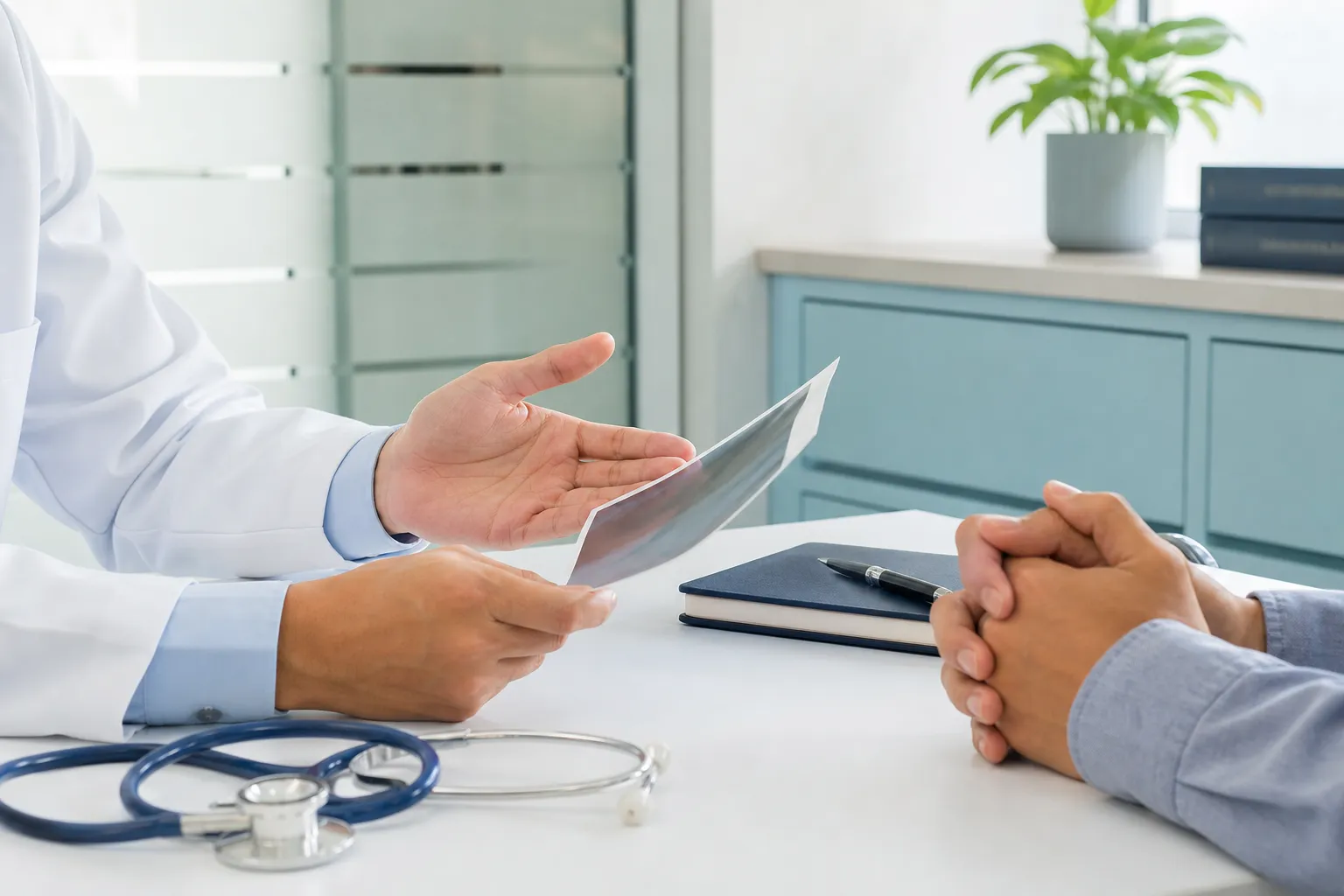 A restrained clinical consultation placeholder